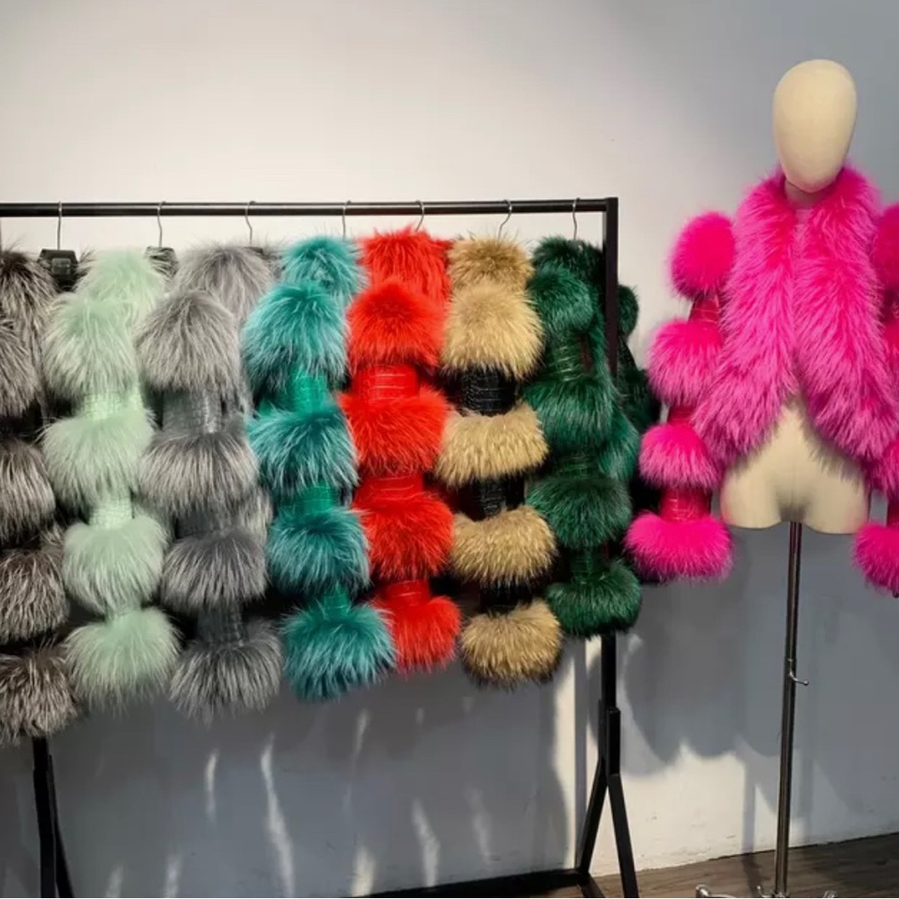 leather jacket with real fur